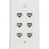 Ethernet Wall Plate 6 Port Cat6 Ethernet Cable Wall Plate Adapter