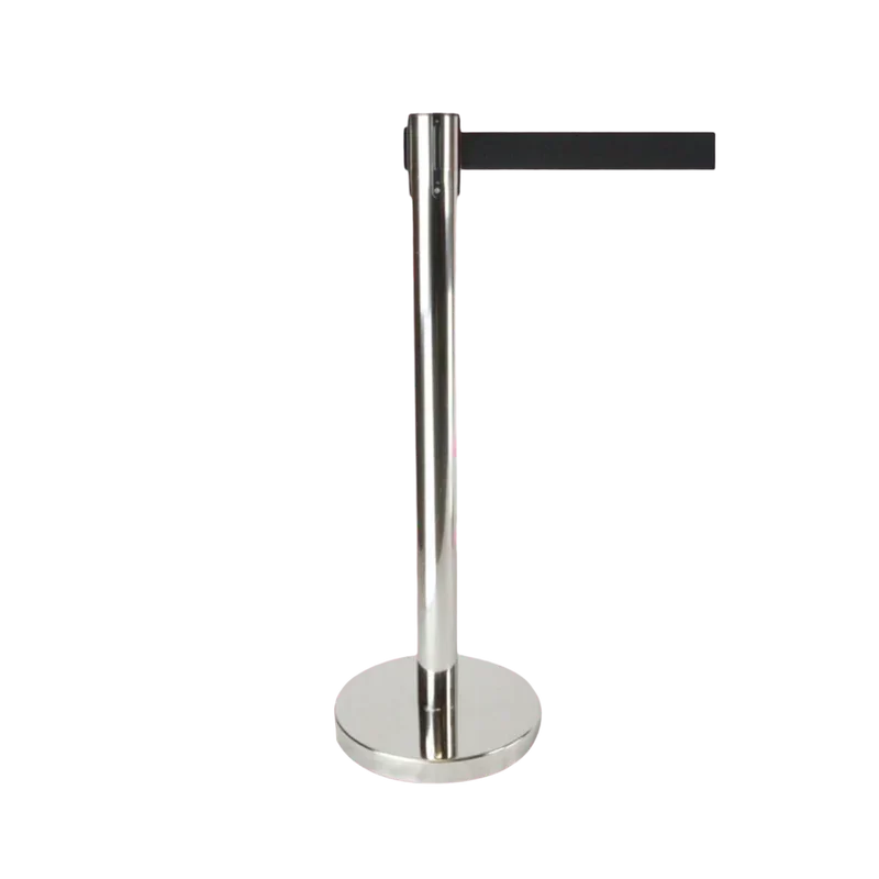 Retractable Queue Crowd Control Barriers | Silver Pole Black Belt