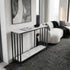 Bronte Dual Layer Marble Stone Console - White Marble Stone