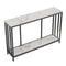 Bronte Dual Layer Marble Stone Console Table White Black Metal Legs