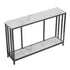 Bronte Dual Layer Marble Stone Console - White Marble Stone