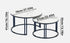 Premier Square Nesting Coffee Table Set – White Sintered Stone & Black Iron