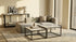 Ciest Square Nesting Coffee Table Set – White Sintered Stone & Black Iron