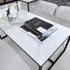 Monaco Rectangle Coffee Table – White Sintered Stone Top, Modern Metal Base