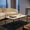 Monaco Rectangle Coffee Table – White Sintered Stone Top, Modern Metal Base