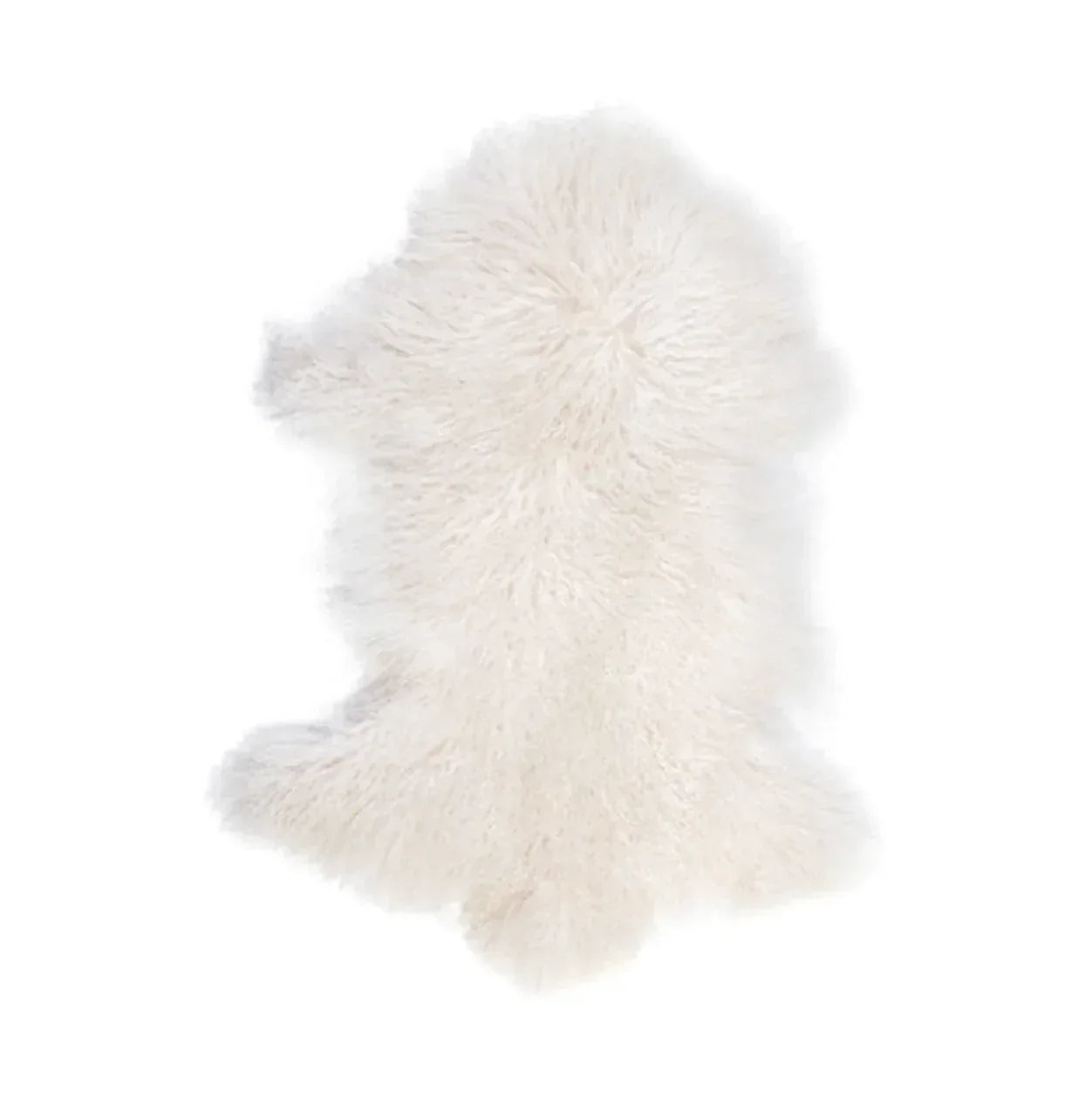 Mongolian Fur Throw – White 90×60cm Luxurious Soft Sheep Fleece