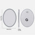 50×70cm Oval LED Bathroom Mirror – Frameless Anti‑Fog Backlit Touch
