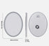 60 x 80cm Oval Frameless LED Bathroom Mirror