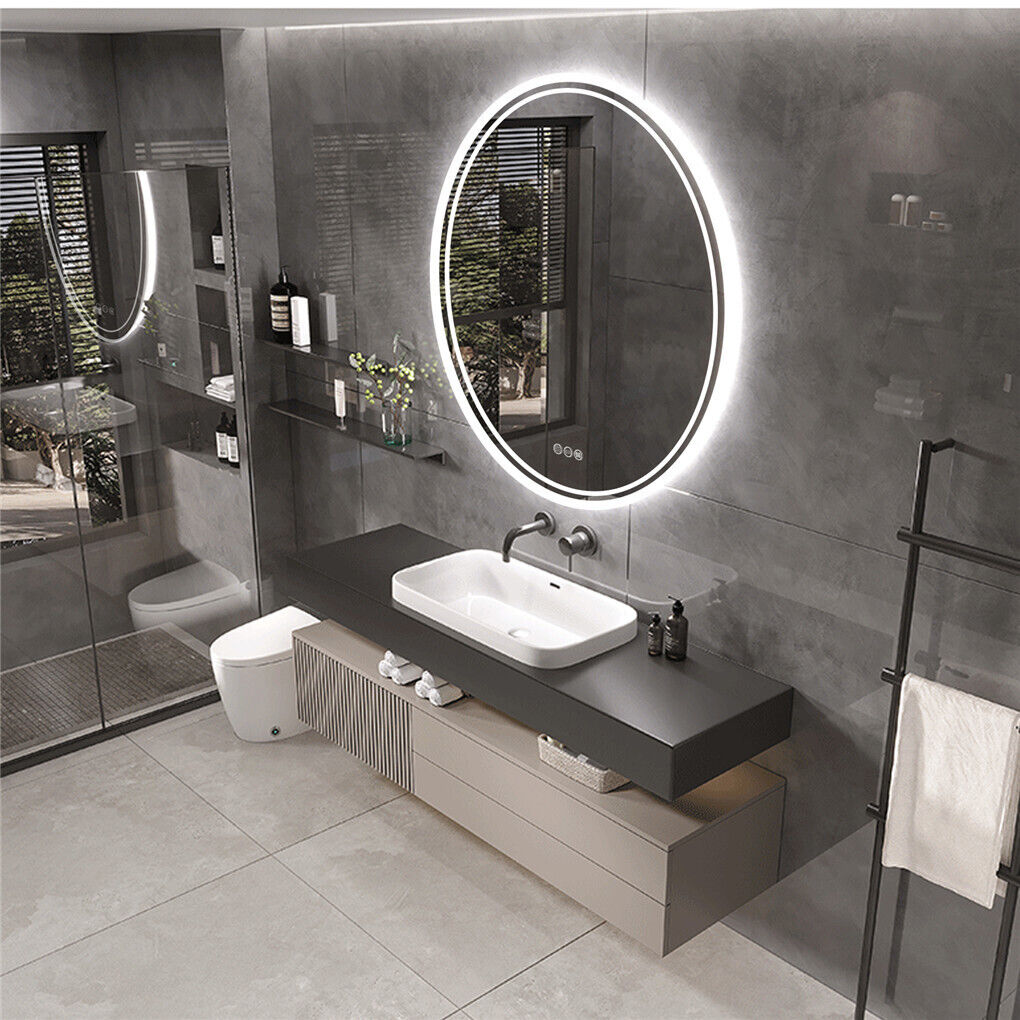 Interior Ave - LED Round Frameless Salon /  Bathroom Wall Mirror - 60cm