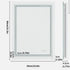 60 x 80cm Rectangle Frameless LED Bathroom Mirror