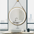 Interior Ave - LED Round Hanging Salon / Bathroom Wall Mirror - Gold - 60cm