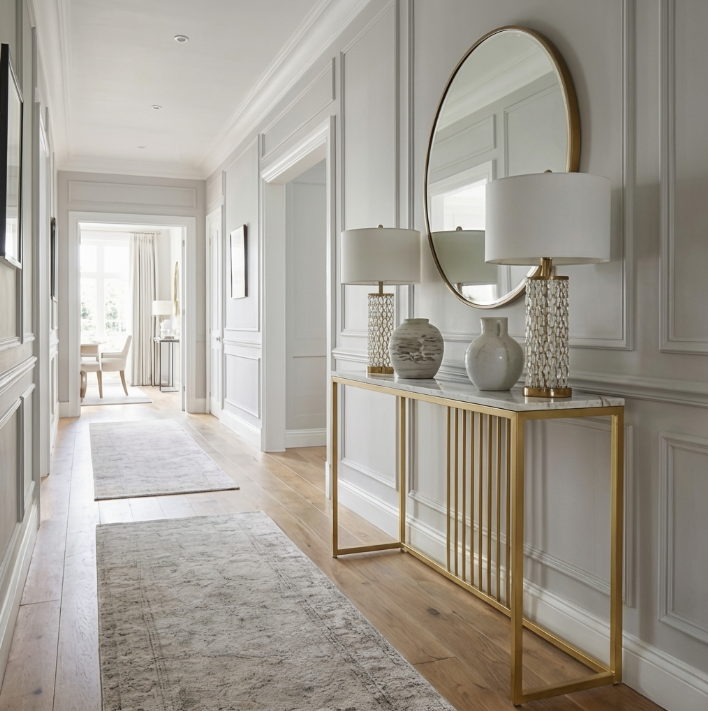 - Aurelia Hallway Console Table - Gold