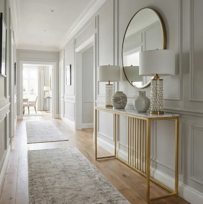 - Aurelia Hallway Console Table - Gold - 120cm