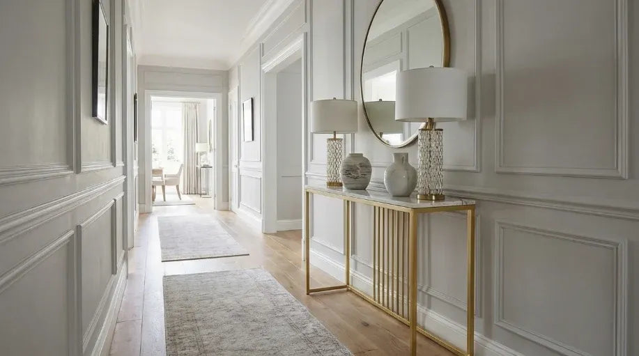 - Aurelia Hallway Console Table - Gold - 120cm