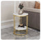 Cleo Gold Two Shelf Stone Side Table