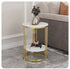 Cleo Gold Two Shelf Stone Side Table