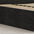 Elegant King Bedframe Charcoal Velvet Fabric with Gas Lift Storage and Golden Trim