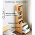 Minimalist Bedroom Cabinet Warm White 3-Shelf Storage Unit with 2 Drawers