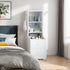 Minimalist Bedroom Cabinet Warm White 3-Shelf Storage Unit with 2 Drawers