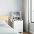 Minimalist Bedside Cabinet White Cosmetic Storage Dual Shelves Curved Design