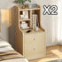 2x bedside table set light wood grain drawers metal slides bedroom furniture