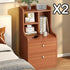 2x bedside table set wooden vintage storage bedroom furniture nightstand