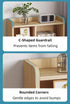 Minimalist Nightstand Light Gray Wood Grain White Fronts Curved Design Drawers