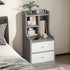 2x Bedside table pair with drawers, eco-friendly, modern design, curved sides