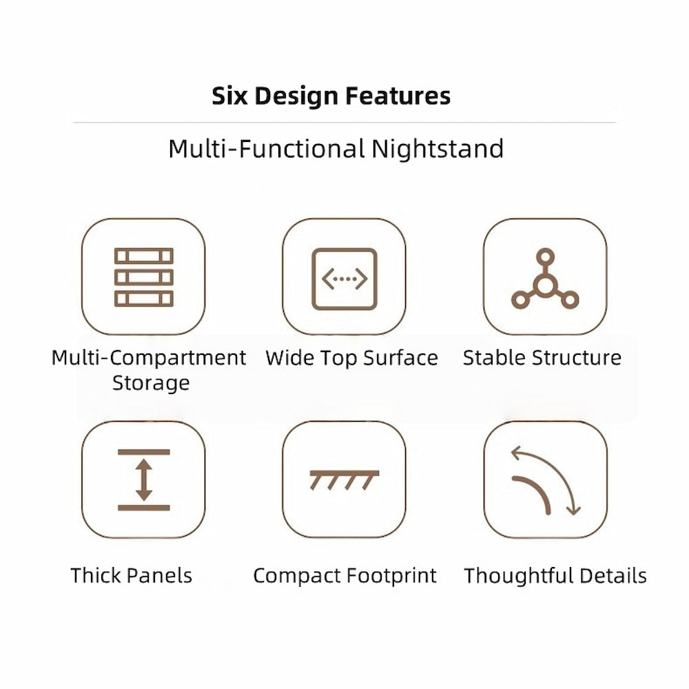 Light Gray Nightstand White Drawer Fronts Secure Storage Open Shelf 70cm