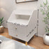 2x Bedside table set modern design wooden legs white drawers furniture