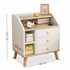 2x bedside table set wood grain drawers curved design bedroom furniture