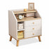 2x bedside table set wood grain drawers curved design bedroom furniture