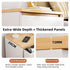 Modern Nightstand Wood Effect Top White Cabinet Triple Drawer Finger Pull Design