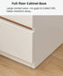 Modern Nightstand Wood Effect Top White Cabinet Triple Drawer Finger Pull Design
