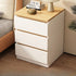 2x Bedside table set modern design oak wood grain white 3 drawers