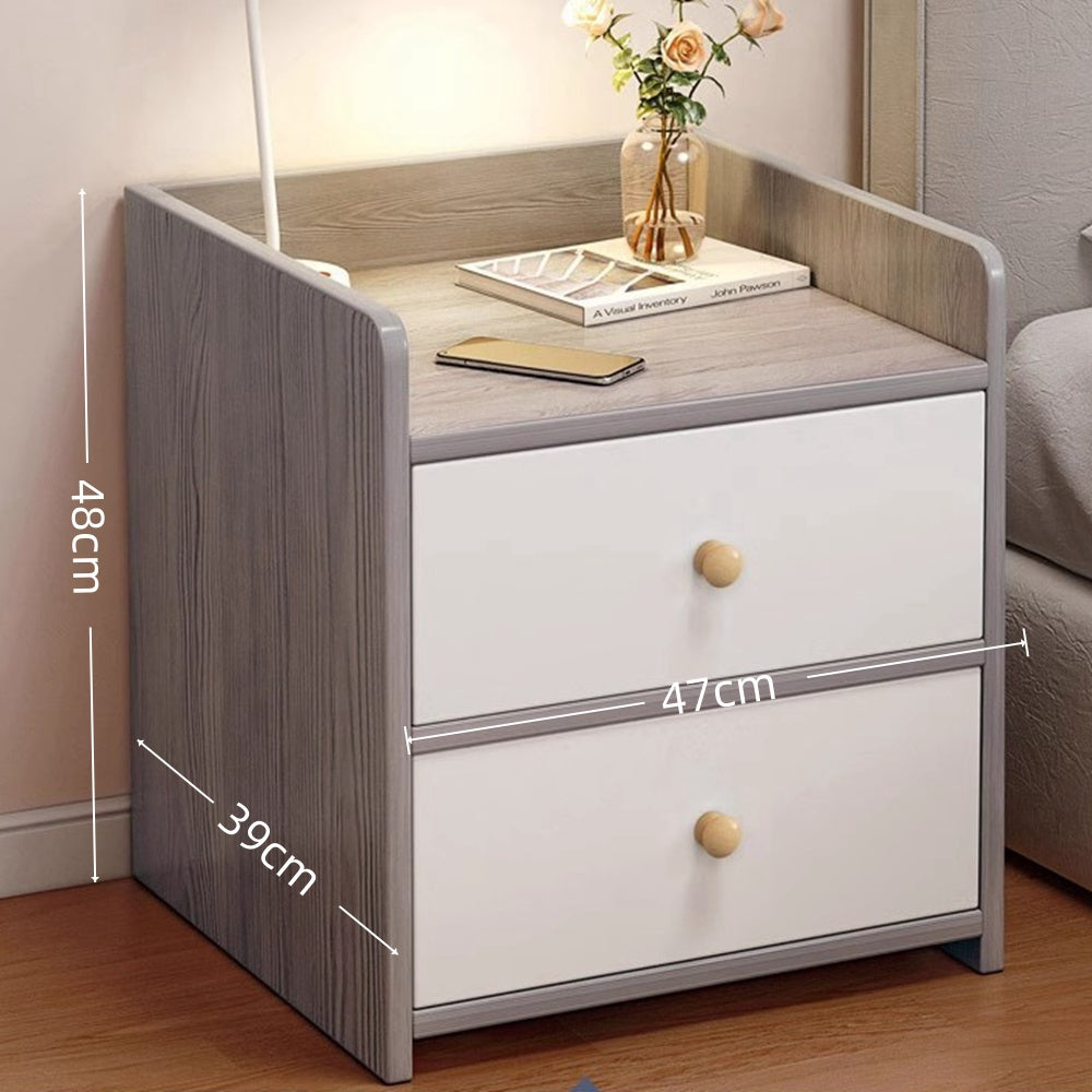 2x Modern bedside table with drawers, minimalist design, bedroom furniture