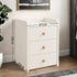 2x Bedside Table Pair White 3 Drawers Wooden Knobs Modern Minimalist Design