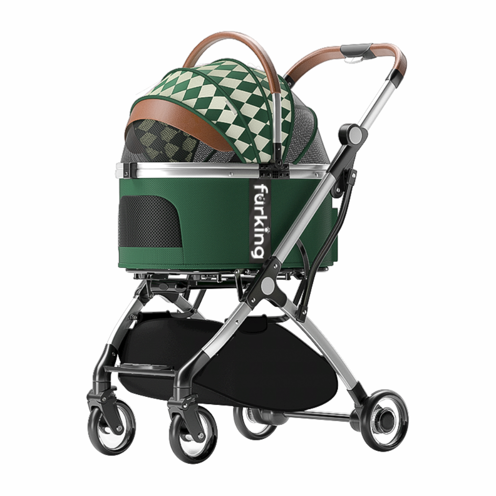 Fur King Lux Pet Pram / Stroller - Black