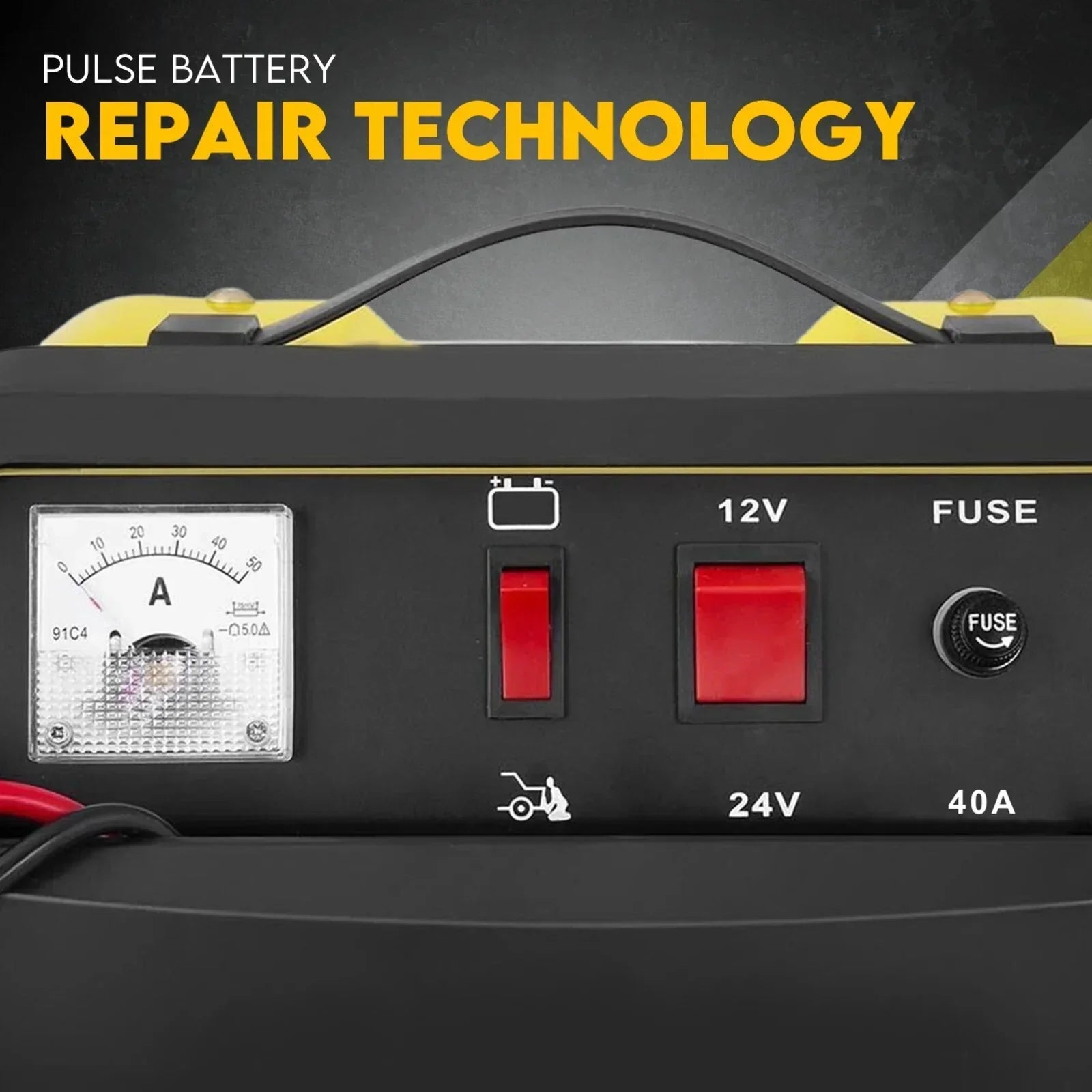 2IN1 Car Battery Charger Jump Starter 12 24V 40A ATV Boat Tractor
