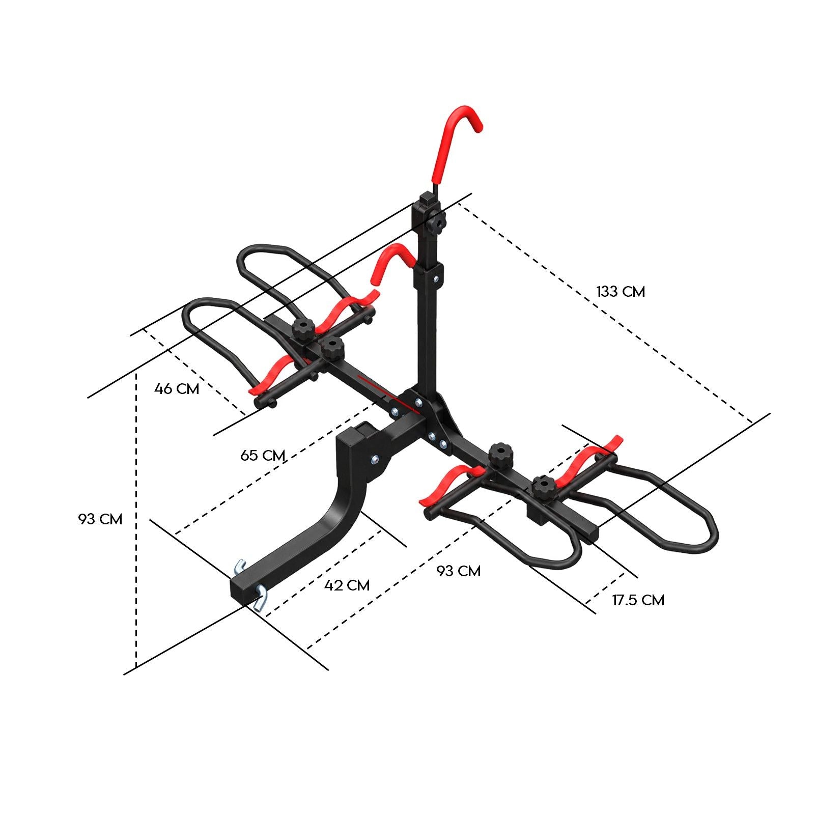 2 E Bike Platform Rack Rear Vehicle Car Carrier Bicycle Holder Hitch Receiver Foldable