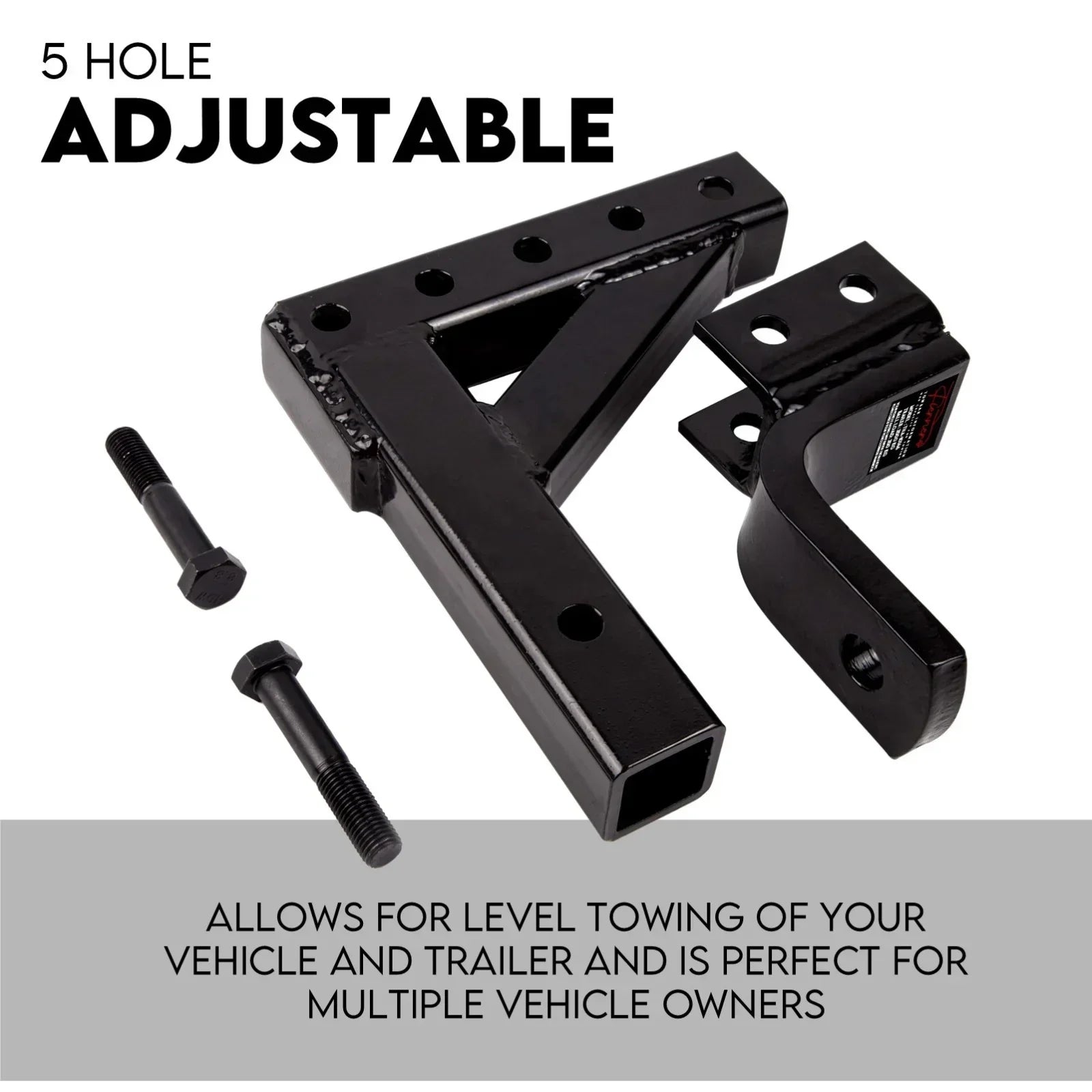 Towbar Adjustable Drop Tow Bar Ball Mount Tongue Hitch Trailer Car 3500KG 50mm