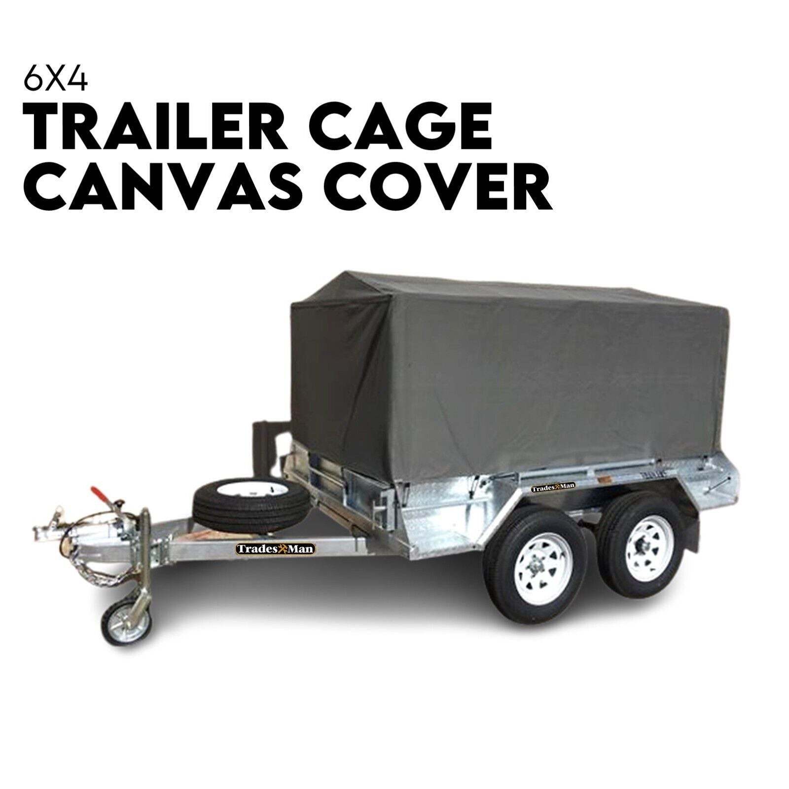 6X4 TRAILER CAGE CANVAS COVER 600mm Heavy Duty Canvas Best Quality Waterproof