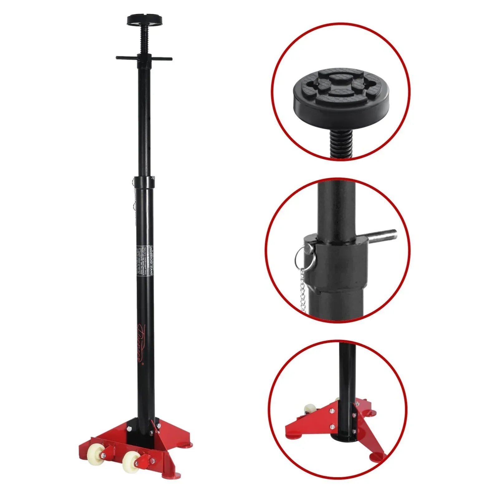 Under Hoist Stand 1650lbs 3/4Ton Movable Pole Jack Heavy Duty Support Car Lift