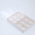 10 Pack of White Card Chocolate Sweet Soap Product Retail Gift Box - 12 bay 4x4x3cm Compartments  - Clear Slide On Lid - 16x12x3cm