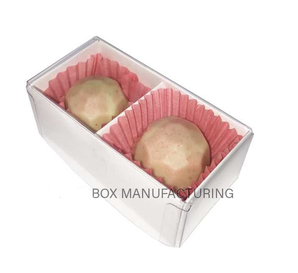 10 Pack of White Card Chocolate Sweet Soap Product Retail Gift Box - 2 Bay Compartments - Clear Slide On Lid - 8x4x3cm