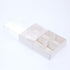 10 Pack of White Card Chocolate Sweet Soap Product Retail Gift Box - 6 Bay Compartments - Clear Slide On Lid - 12x8x3cm