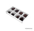 10 Pack of White Card Chocolate Sweet Soap Product Retail Gift Box - 8 bay 3cm Compartments - Clear Slide On Lid - 16x8x3cm