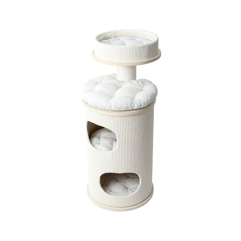 PURRING Multi-Level Sisal Barrel Cat Tower  - 95cm