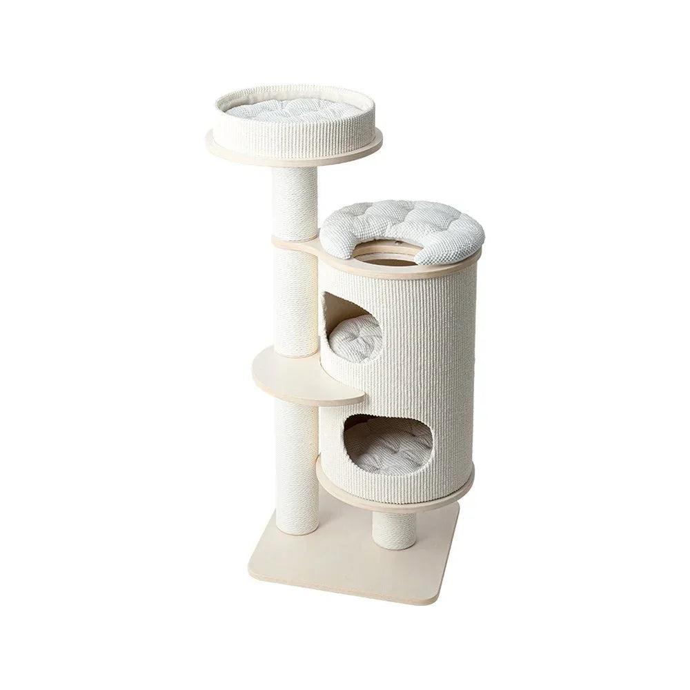 PURRING Plush & Sisal Barrel Cat Tower - 122cm
