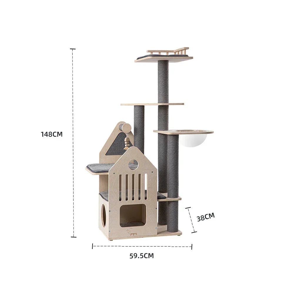 Grand Cat Mansion With Space Capsule - 148cm